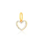 Pingente De Ouro 18k Coração Dois Ouros Amarelo/Branco P