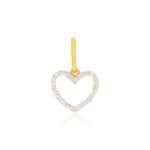 Pingente De Ouro 18k Coração Dois Ouros Amarelo/Branco P