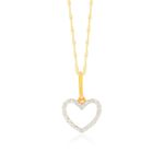 Pingente De Ouro 18k Coração Dois Ouros Amarelo/Branco P