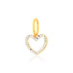 Pingente De Ouro 18k Coração Dois Ouros Amarelo/Branco M