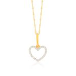 Pingente De Ouro 18k Coração Dois Ouros Amarelo/Branco M
