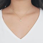 Pingente de Ouro 18k Letra M Com Zircônias