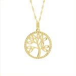 Pingente De Ouro 18k Arvore da Vida com Zircônia Coloridas
