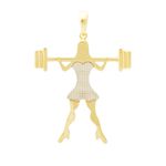 Pingente De Ouro 18k Menina Crossfit