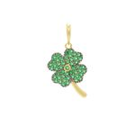 Pingente De Ouro 18k Trevo com Zircônia