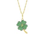 Pingente De Ouro 18k Trevo com Zircônia