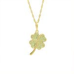 Pingente De Ouro 18k Trevo com Zircônia