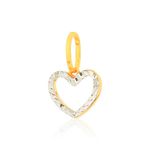 Pingente De Ouro 18k Coração Dois Ouros Amarelo/Branco G