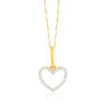 Pingente De Ouro 18k Coração Dois Ouros Amarelo/Branco G