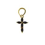 Pingente De Ouro 18k Cruz Com Zircônias Pretas