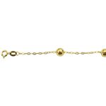 Pulseira Infantil De Ouro 18k Cartie Com Bolinhas De 3,0mm Com 13cm