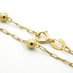 Pulseira Infantil De Ouro 18k Cartie Com Bolinhas De 3,0mm Com 13cm