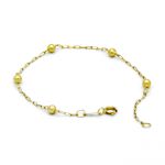 Pulseira Infantil De Ouro 18k Cartie Com Bolinhas De 3,0mm Com 13cm