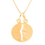 Pingente De Ouro 18k Cara Metade De 19mm