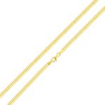 Corrente De Ouro 18k Lacraia De 3,7mm Com 40cm