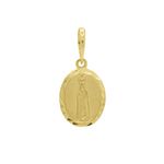 Pingente De Ouro 18k Medalha De Nossa Senhora De Fátima Média