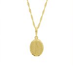 Pingente De Ouro 18k Medalha De Nossa Senhora De Fátima Média