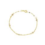 Pulseira Infantil De Ouro 18k Coffee De 1,6 Com 14cm