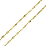 Corrente De Ouro 18k Singapura Com Chapinha 1,4mm Com 40cm
