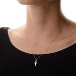 Pingente De Ouro 18k Cruz Desenhada