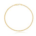 Pulseira De Ouro 18k Corda De 2,1mm Com 19cm