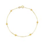 Pulseira De Ouro 18k Veneziana e Bolinhas De 3mm Com 19cm