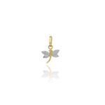 Pingente De Ouro 18k Bicolor Libélula