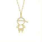 Pingente De Ouro 18k Menino Short Zircônias Bancas