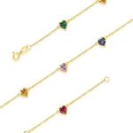 Pulseira De Ouro 18k Love Arco - Iris De 0,7mm com 19 cm