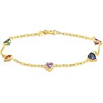 Pulseira De Ouro 18k Love Arco - Iris De 0,7mm com 19 cm