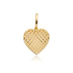 Pingente De Ouro 18k Coração Diamantada G