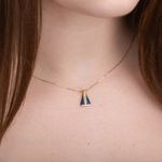 Pingente De Ouro 18k Nossa Senhora Da Aparecida Com Zircônias Média