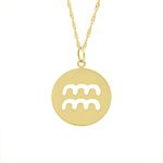 Pingente De Ouro 18k Signo Aquário
