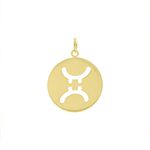 Pingente De Ouro 18k Signo Gêmeos