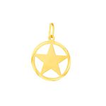Pingente De Ouro 18k Pentagrama De 11mm