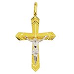 Pingente De Ouro 18k Crucifixo De 37mm