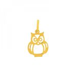 Pingente De Ouro 18k Corujinha Vazado 