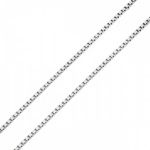Corrente De Ouro Branco 18k Veneziana De 0,5mm Com 50cm