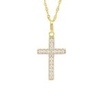 Pingente De Ouro 18k Cruz Com Zircônias 1,7cm
