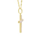 Pingente De Ouro 18k Cruz Com Zircônias 1,7cm