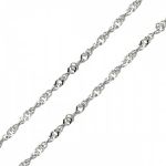 Corrente De Ouro Branco 18k Singapura De 0,8mm Com 50cm