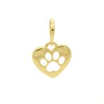 Pingente De Ouro 18k Coração com Patinha
