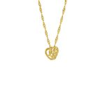 Pingente De Ouro 18k Coração Xadrez