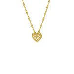 Pingente De Ouro 18k Coração Xadrez
