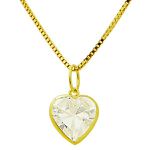 Pingente Ponto De Luz De Ouro 18k Coração De 6mm