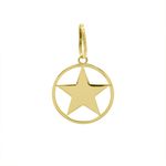 Pingente De Ouro 18k Medalhinha Estrela