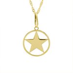 Pingente De Ouro 18k Medalhinha Estrela