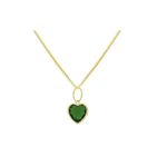 Pingente Ponto De Luz De Ouro 18k Coração Verde De 6mm