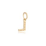 Pingente de Ouro 18k Letra L Com Zircônias
