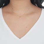 Pingente de Ouro 18k Letra L Com Zircônias